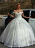 Off the Shoulder Appliques Ball Gowns Wedding Dresses LBQW0109